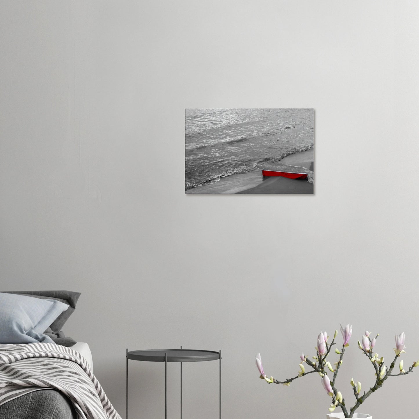 "El Barco Rojo en la Orilla" - Monkey Prints - Print Material