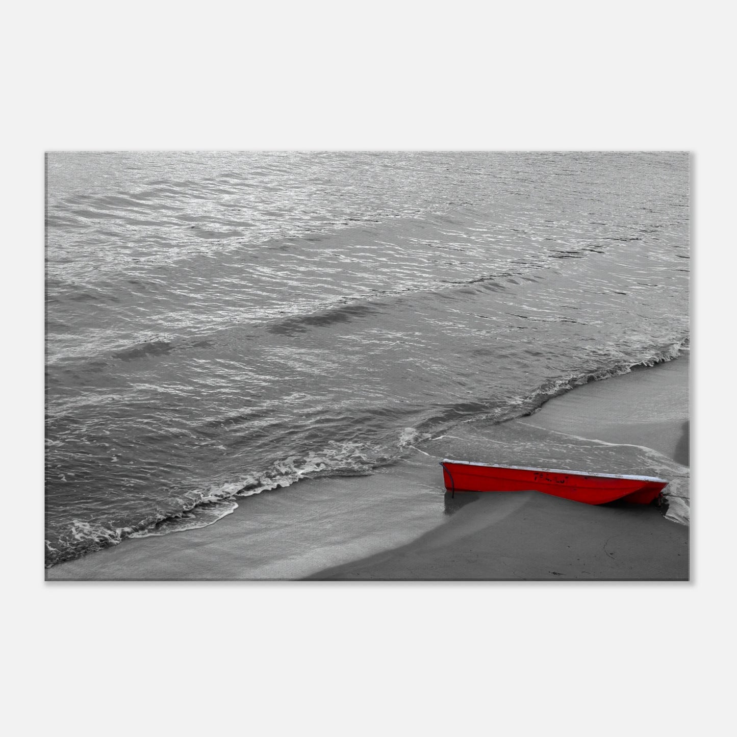 "El Barco Rojo en la Orilla" - Monkey Prints - Print Material