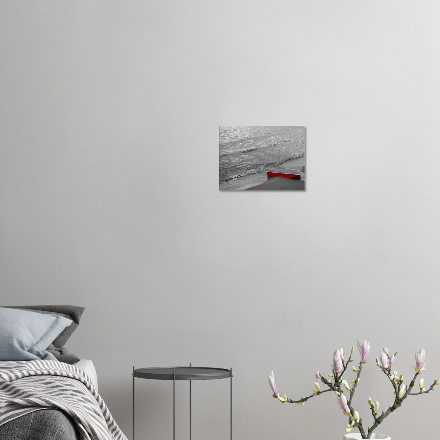 "El Barco Rojo en la Orilla" - Monkey Prints - Print Material