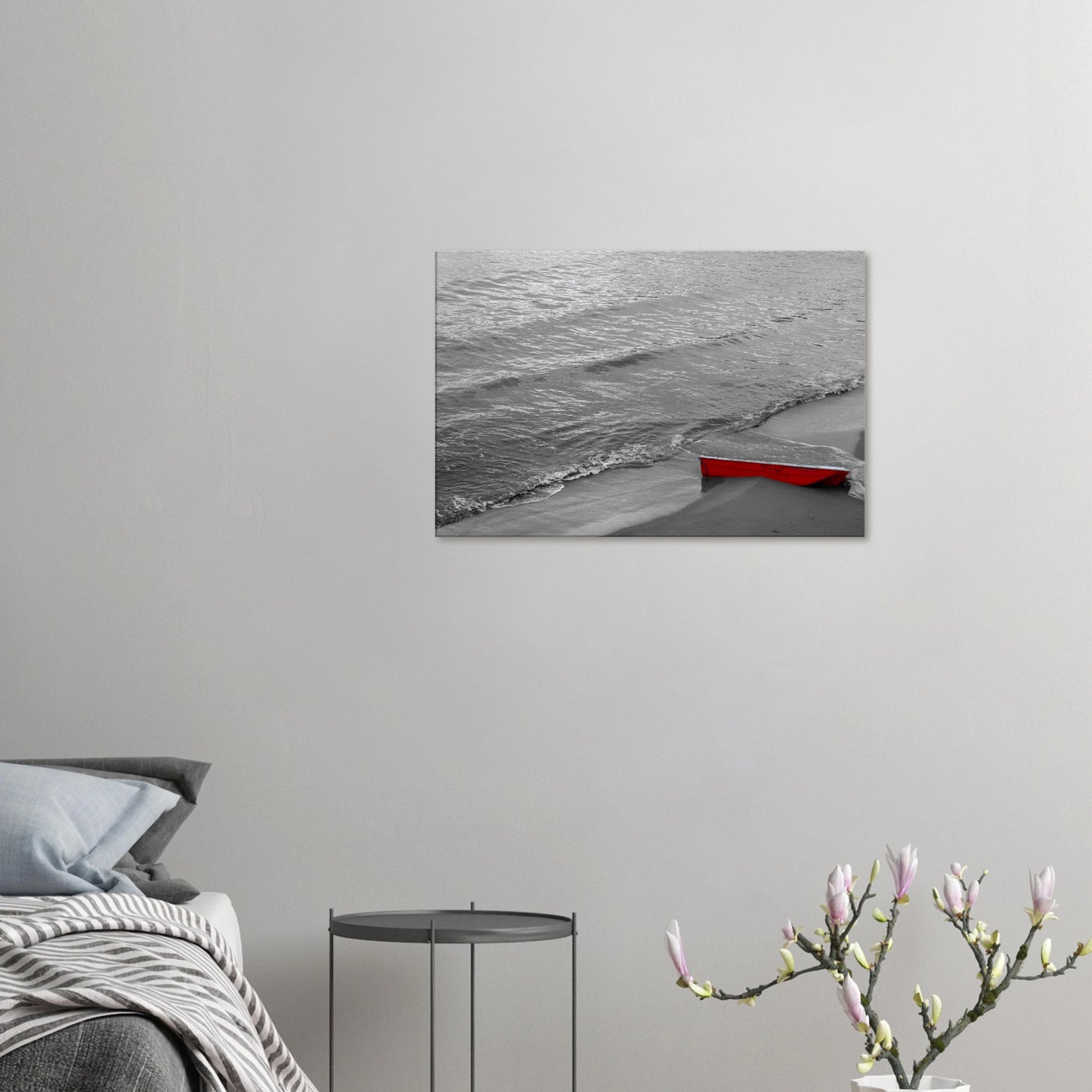 "El Barco Rojo en la Orilla" - Monkey Prints - Print Material