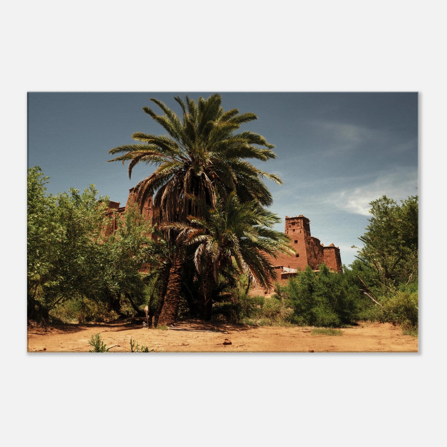 "Oasis au pied de l'ancienne Kasbah" - Monkey Prints - Print Material