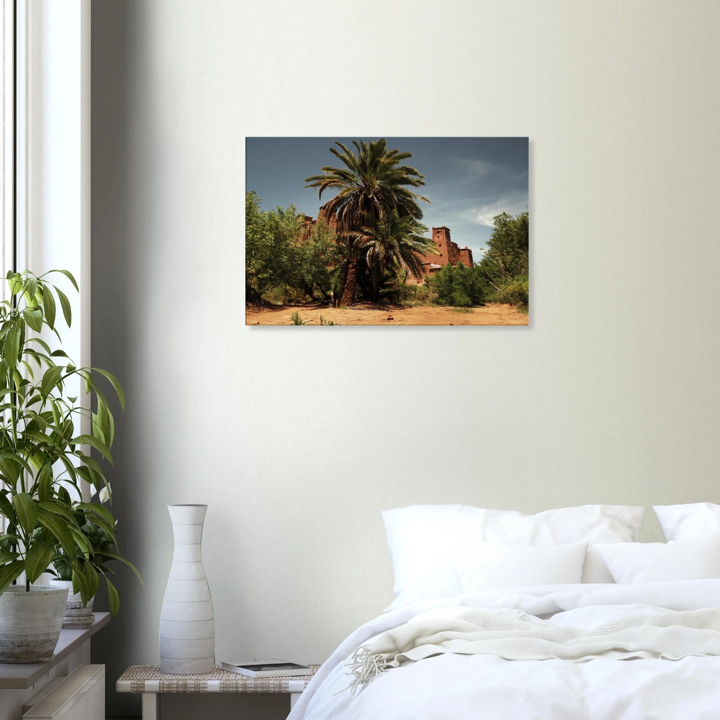 "Oasis au pied de l'ancienne Kasbah" - Monkey Prints - Print Material