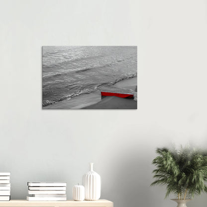 "El Barco Rojo en la Orilla" - Monkey Prints - Print Material