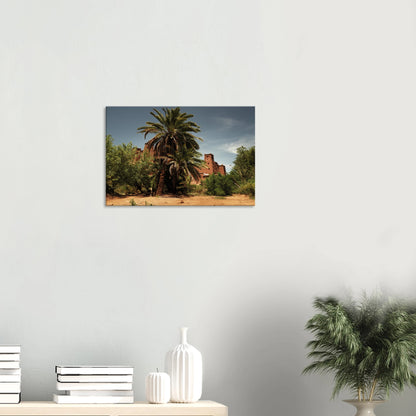 "Oasis au pied de l'ancienne Kasbah" - Monkey Prints - Print Material