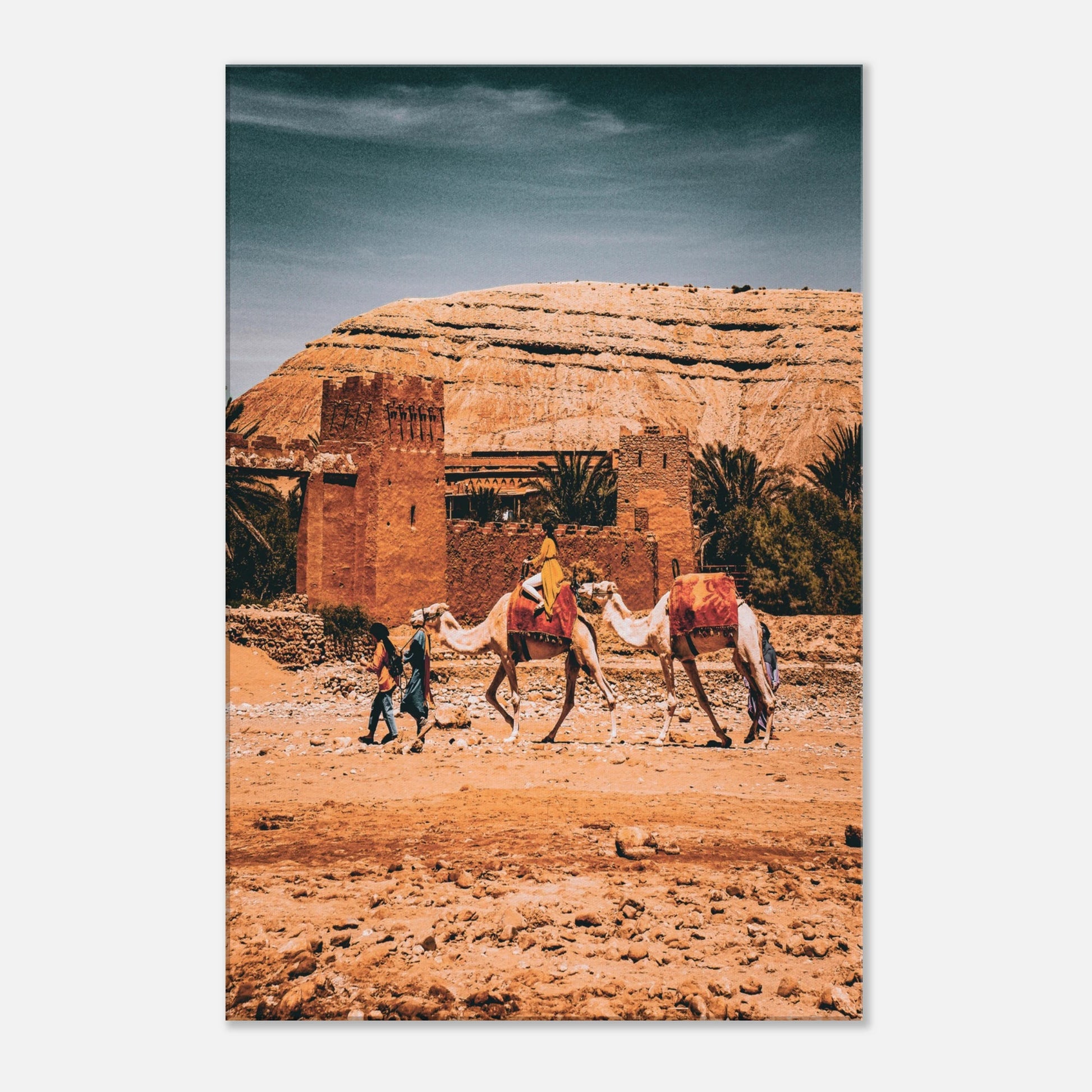 "Femme sur Chameau devant Kasbah" - Monkey Prints - Print Material