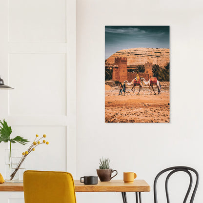 "Femme sur Chameau devant Kasbah" - Monkey Prints - Print Material